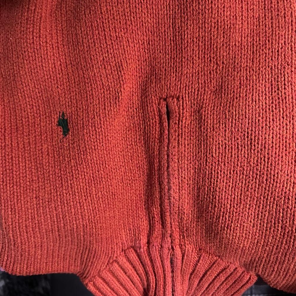 Ralph Lauren Red Zip Up Sweater